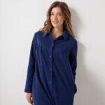 Robe de chambre longue en polaire, col claudine - blancheporte