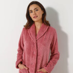 Robe de chambre maille polaire col ch�le - longueur 95 cm - blancheporte