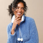 Robe de chambre maille polaire zipp�e - blancheporte