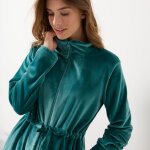 Robe de chambre velours courte ouverture zippe - blancheporte
