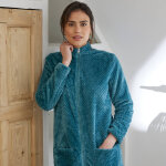 Robe de chambre zipp�e maille polaire textur�e - blancheporte