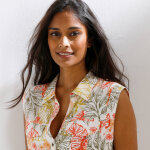 Robe chemisier imprim�e, sans manches - blancheporte