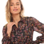 Robe - chemisier longue en voile jacquard imprim floral - blancheporte