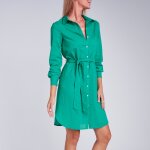 Robe chemisier unie, voile de coton - blancheporte Robe chemisier unie, voile de coton - blancheporte