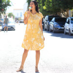 Robe courte boutonne imprim vgtal, fluide - blancheporte