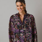 Robe courte boutonnée, manches amples - lora zellini Robe courte boutonnée, manches amples - lora zellini