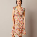 Robe courte effet cache - coeur, voile imprim - lora zellini
