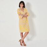 Robe courte vase, imprim ikat - blancheporte