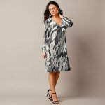 Robe courte imprim fleuri, maille plisse - lora zellini