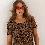 Robe courte imprim� l�opard - blancheporte