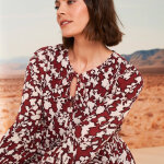 Robe courte imprime, dtails nouettes - blancheporte