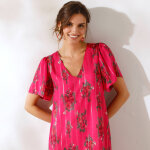 Robe courte imprimée, voile jacquard brillant - coeur au sud Robe courte imprimée, voile jacquard brillant - coeur au sud