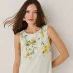 Robe courte sans manches voile base imprim�e - blancheporte