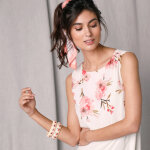 Robe courte sans manches voile base imprimée - blancheporte Robe courte sans manches voile base imprimée - blancheporte