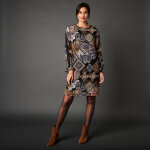 Robe droite imprim patchwork - lora zellini