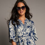 Robe �vas�e � volants, imprim� ethnique bicolore - blancheporte