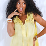 Robe fluide vase sans manches unie - blancheporte