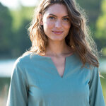 Robe forme housse unie, mlange coton - lin - blancheporte