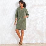 Robe forme housse unie, mlange coton - lin - blancheporte