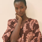 Robe imprim�e col tunisien, manches boules - blancheporte