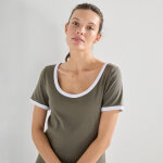 Robe longue bicolore, manches courtes - blancheporte