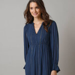 Robe longue bohme, crpon et fils brillants - lora zellini