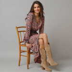 Robe longue boutonne imprime, taille smocke - 50 - autres - lora zellini
