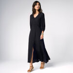 Robe longue boutonnée unie, crépon - blancheporte Robe longue boutonnée unie, crépon - blancheporte