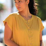 Robe longue boutonne unie, fluide - blancheporte