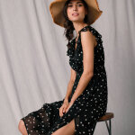 Robe longue cache - coeur sans manches voile imprim - blancheporte