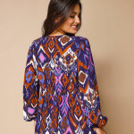 Robe longue col v imprimée - blancheporte Robe longue col v imprimée - blancheporte