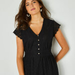 Robe longue dentelle macramé - 48 - noir - lora zellini Robe longue dentelle macramé - 48 - noir - lora zellini