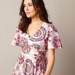 Robe longue vase, coton imprim - lora zellini
