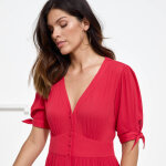 Robe longue �vas�e unie, viscose cr�pon - blancheporte