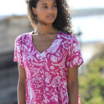 Robe longue imprimée col v, crépon - blancheporte Robe longue imprimée col v, crépon - blancheporte