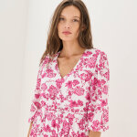 Robe longue imprim�e, dos fantaisie - blancheporte