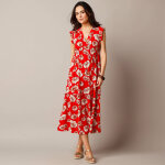 Robe longue sans manches, crpon imprim - lora zellini