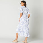 Robe longue volant�e imprim�e - blancheporte