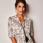 Robe longue volantée imprimée - 36 - Écru - lora zellini Robe longue volantée imprimée - 36 - Écru - lora zellini