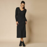 Robe maille brillante manches longues, dtail nou - blancheporte