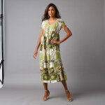 Robe mi - longue imprime, manches courte - lora zellini