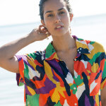 Robe de plage imprimée, crépon - blancheporte Robe de plage imprimée, crépon - blancheporte