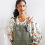 Robe salopette �vas�e, bretelles � nouer - blancheporte