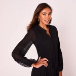 Robe unie mi longue, voile pliss - blancheporte