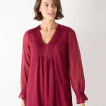 Robe unie  plis, voile plumetis - blancheporte