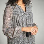 Robe en voile imprim - 36 - bleu - lora zellini