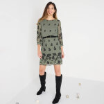 Robe en voile imprim, manches 3 / 4 - blancheporte