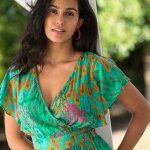Robe volante cache - coeur imprime, crpon - lora zellini