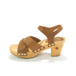 Sabots clouts en cuir, talon bois - blancheporte