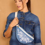 Sac banane effet jean, brod et zipp - blancheporte